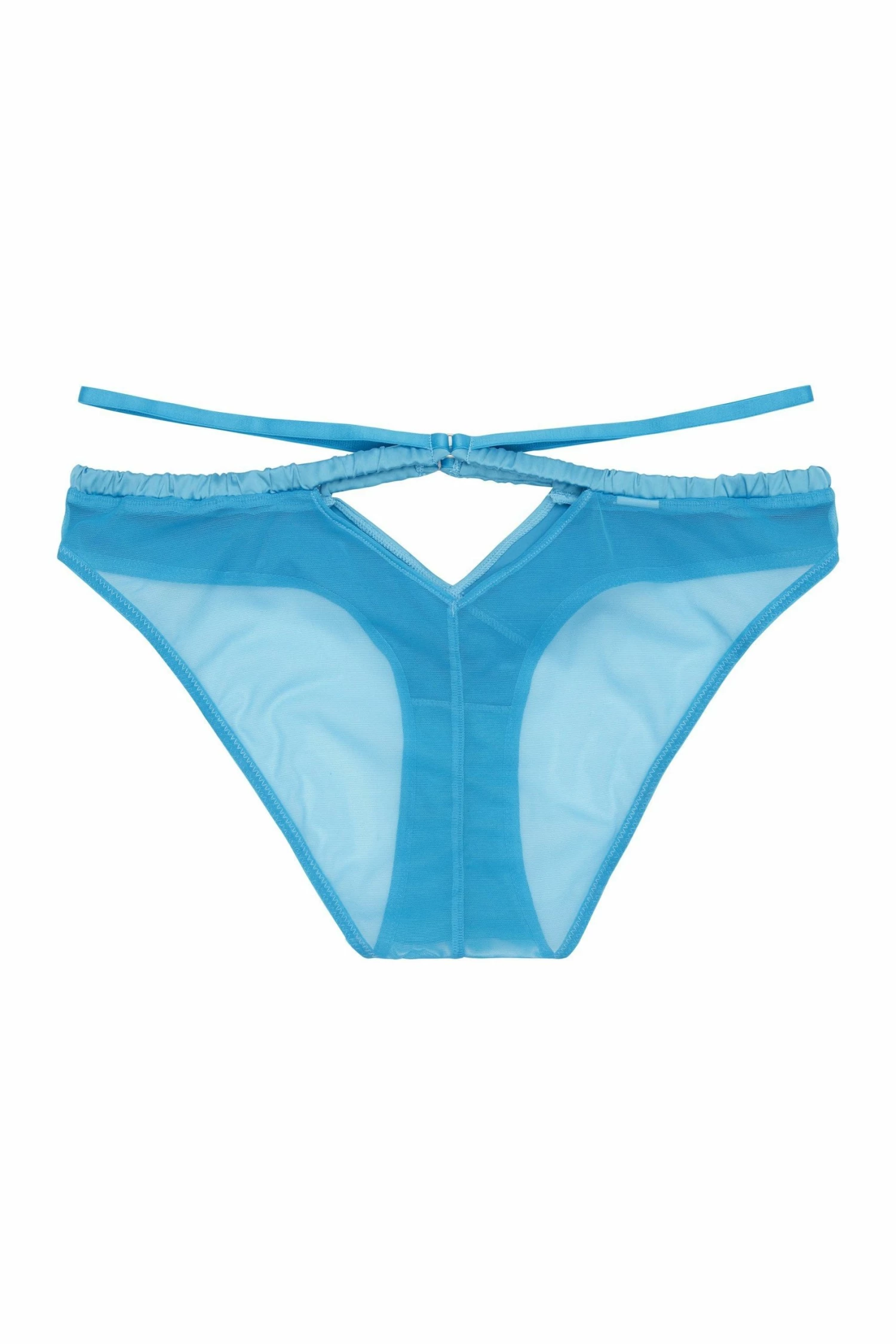 Budget 😀 Peek & Beau Knickers Dani Blue Strappy Satin Brief ✨ 2 Peek & Beau Knickers Dani Blue Strappy Satin Brief