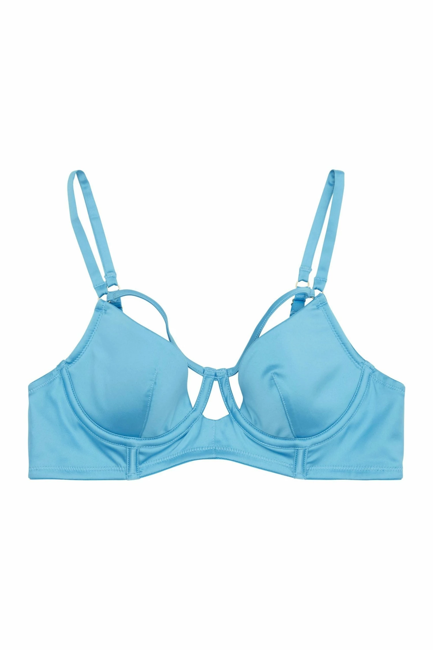 Buy ๐ Peek & Beau Dani Blue Strappy Satin Bra A - DDD/F Bras ๐ 2 Peek & Beau Dani Blue Strappy Satin Bra A - DDD/F Bras