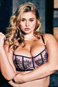 Playful Promises Emelda Lilac Ring Detail Curve Satin And Lace Bra