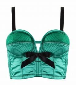 Bettie Page Lingerie Bras Emerald Longline Spiral Stitch Overwire Bra A - G
