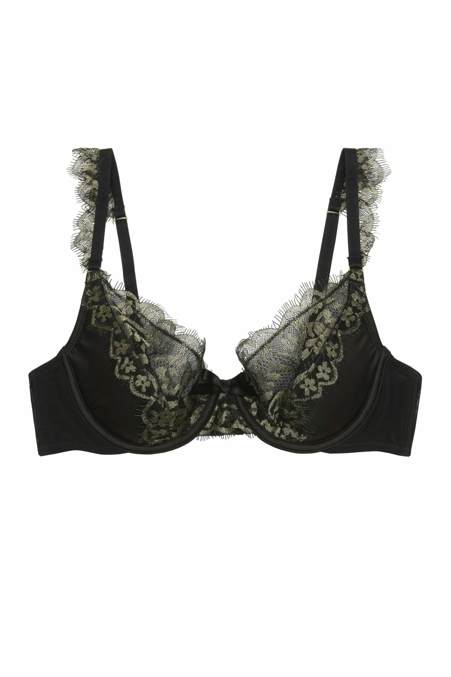 Outlet ⭐ Peek & Beau Empress Gold Lace Plunge Bra A - DDD/F 🤩 2 Peek & Beau Empress Gold Lace Plunge Bra A - DDD/F