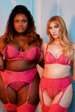 Felicity Hayward X PP Ophelia Pink Cut Out Lace Suspender New In