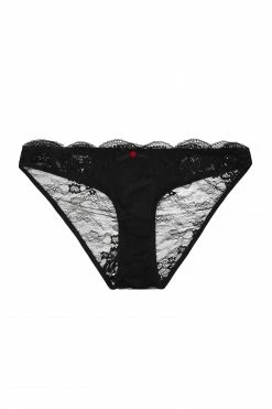 Playful Promises Playful Promises Fion Black Satin And Lace Brief