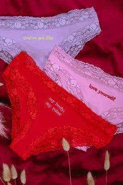 Best deal 👍 Squish Knickers My Body, My Rules Red Embroidered Brief 🌟 13 Squish Knickers My Body, My Rules Red Embroidered Brief