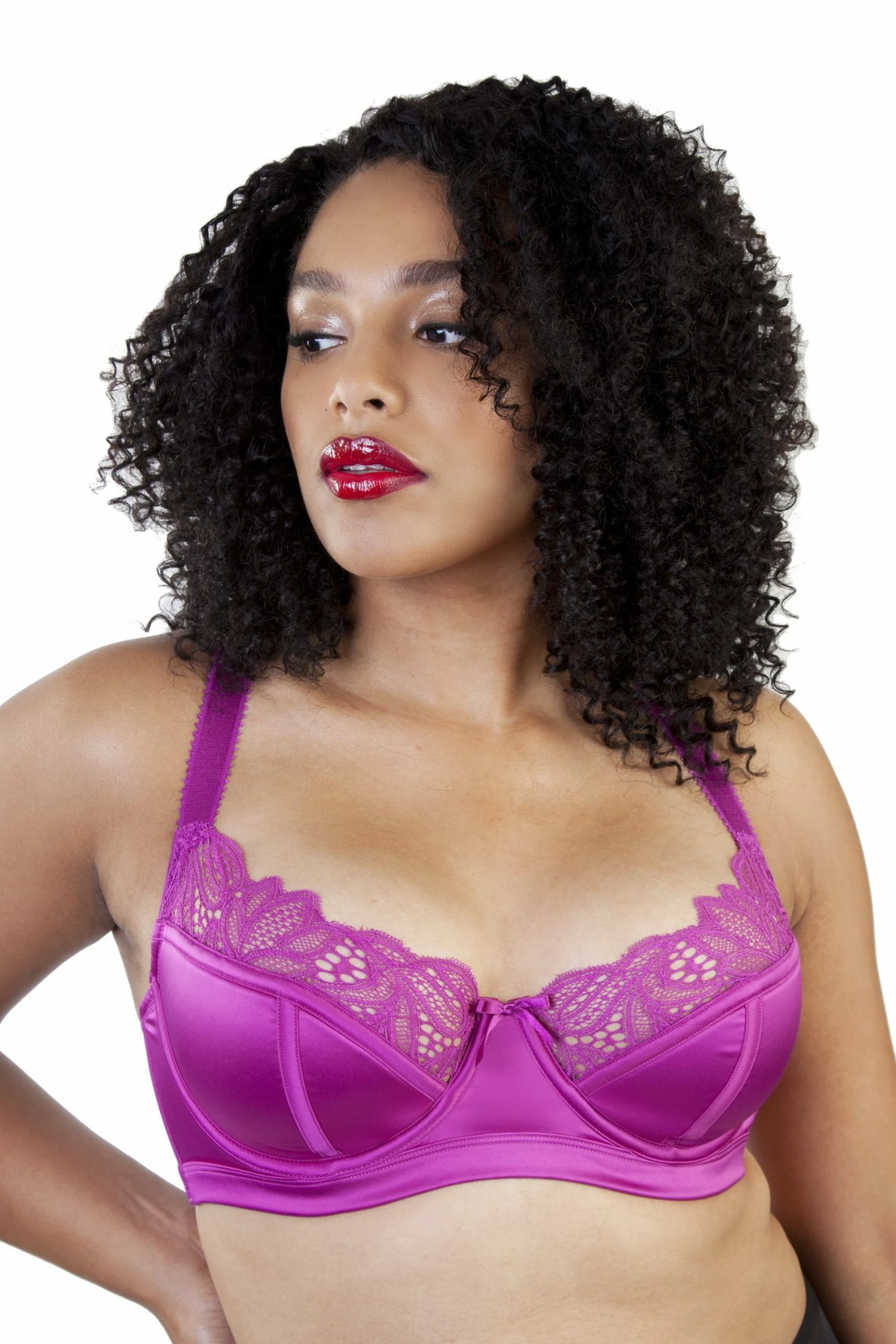 Discount ๐ Playful Promises Curve Exclusive Bras Carmen Pink Lace & Satin Longline Bra ๐ 1 Playful Promises Curve Exclusive Bras Carmen Pink Lace & Satin Longline Bra