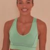 Wolf & Whistle Green Double Strap Back Sports Bra Activewear