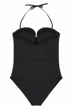 Playful Promises Hunter McGrady Plus Size/Curve Black Mesh Insert Swimsuit Swimwear