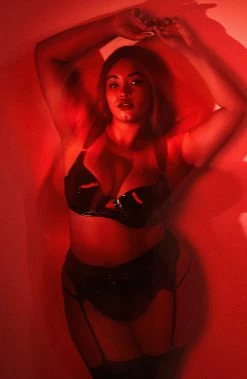 Hustler Maxine Black PVC High Waist Curve Brief