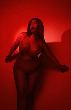 Hustler Maxine Red PVC High Waist Curve Brief Knickers