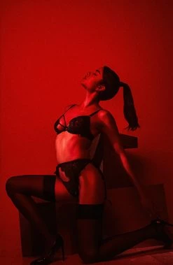 Hustler Reena Black Lace And Mesh Thong