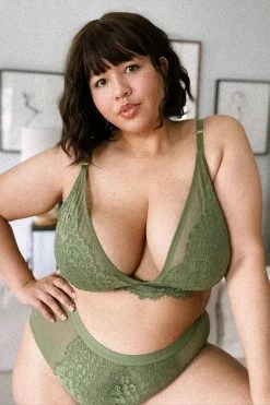 Playful Promises Curve Exclusive Everyday Lingerie Bella Olive High Waist Brief