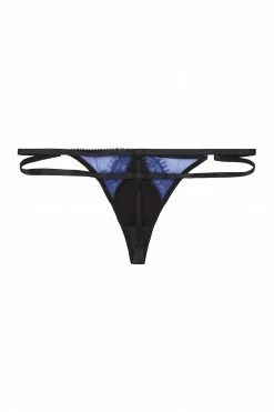 Playful Promises Indigo Curve Lace Picot Thong