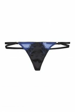 Playful Promises Indigo Curve Lace Picot Thong