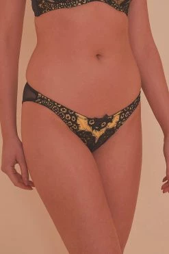 Playful Promises Jaquelina Mustard Contrast Brazilian Brief Knickers