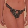 Playful Promises Jaquelina Mustard Contrast Crotchless Thong Outlet