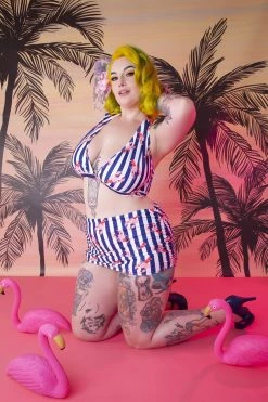 Collectif X Playful Promises Swimwear Lobster Ruched Triangle Bikini Top