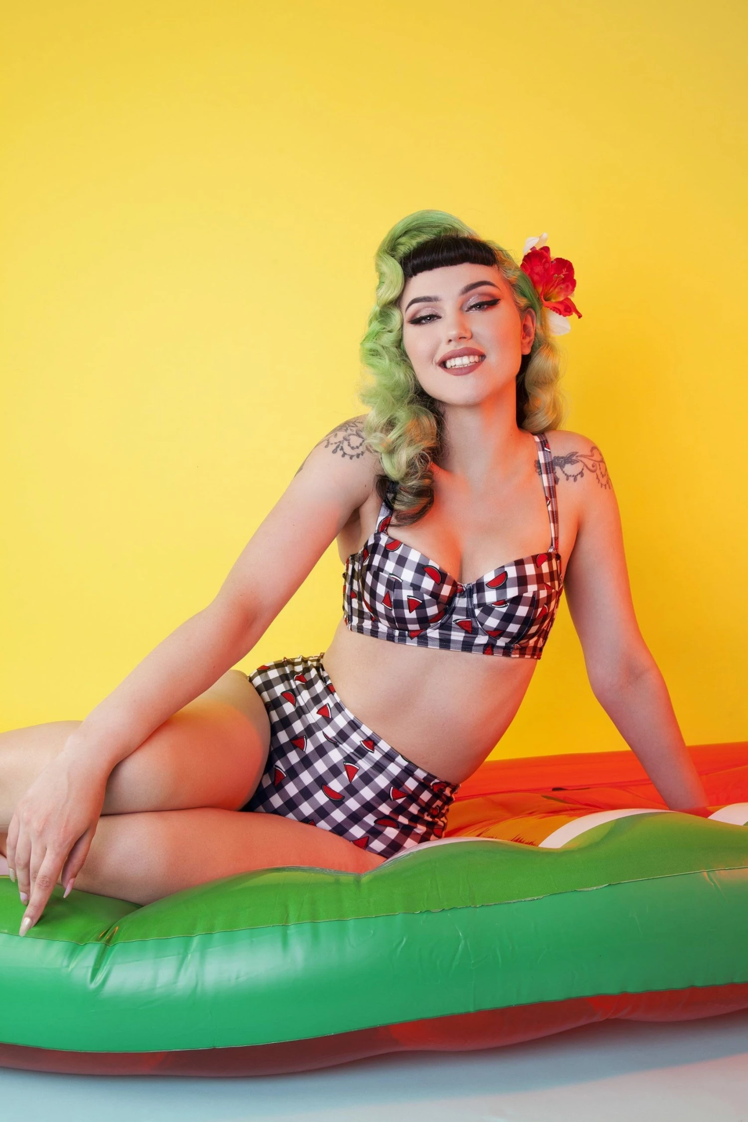 Flash Sale 🤩 Collectif X Playful Promises Swimwear Melon Gingham Balcony Top 🎉 1 Collectif X Playful Promises Swimwear Melon Gingham Balcony Top