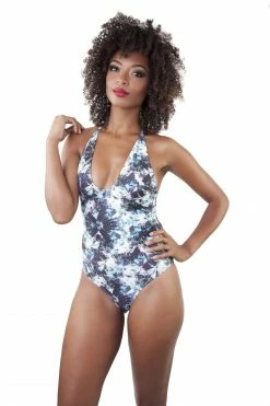 Playful Promises Swimwear Printed Plunge Swimsuit