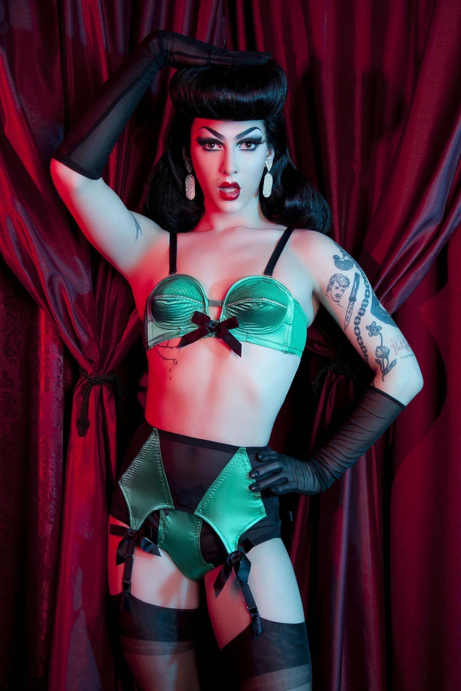 Buy ✨ Bettie Page Lingerie Emerald Green Spiral Stitch Overwire Bra A - G Bras 🧨 1 Bettie Page Lingerie Emerald Green Spiral Stitch Overwire Bra A - G Bras