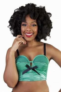Bettie Page Lingerie Bras Emerald Longline Spiral Stitch Overwire Bra A - G