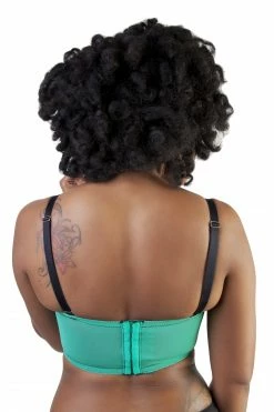 Bettie Page Lingerie Bras Emerald Longline Spiral Stitch Overwire Bra A - G