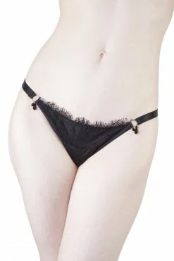 Playful Promises Mae Black Satin And Lace Brief Outlet