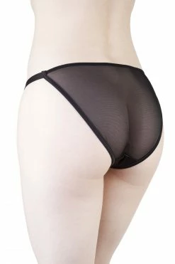 Playful Promises Mae Black Satin And Lace Brief Outlet