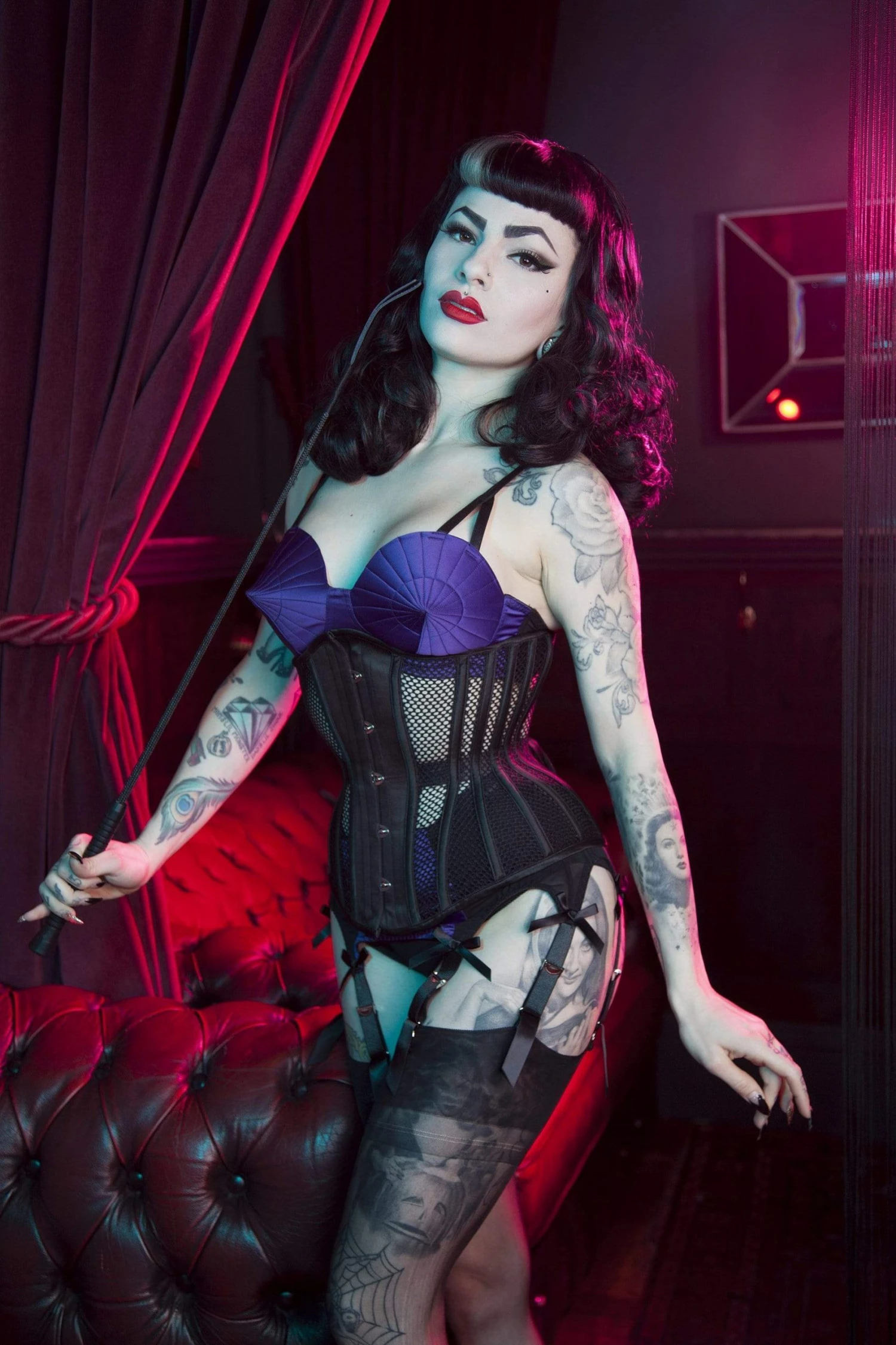 Buy ❤️ Bettie Page Lingerie Basques & Corsets Fishnet Mesh Underbust Corset 💯 4 Bettie Page Lingerie Basques & Corsets Fishnet Mesh Underbust Corset
