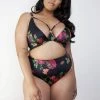 Wolf & Whistle Floral High Waist Bikini Brief Curve Knickers
