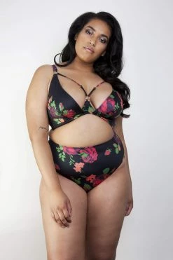 Wolf & Whistle Floral High Waist Bikini Brief Curve Knickers