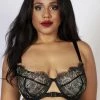 Playful Promises Curve Exclusive Devon Black/Lime Lace Bra B - K