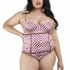 Playful Promises Beatrix Red Placement Stripe Waspie Curve Nightwear