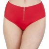 Peek & Beau MÃƒÂ©ret Red Zip Front High Waist Brief Knickers