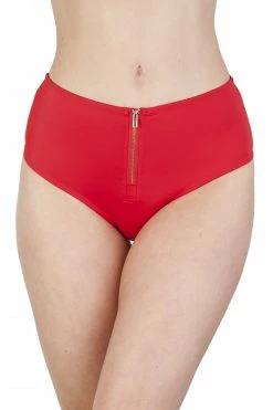 Peek & Beau Méret Red Zip Front High Waist Brief Knickers