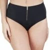 Peek & Beau MÃƒÂ©ret Black Zip Front High Waist Brief Knickers