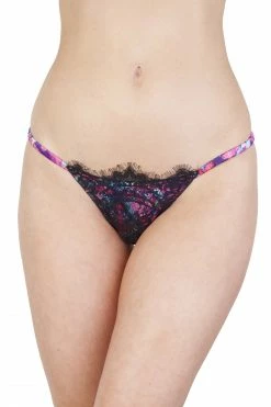 Peek & Beau Leonora Snake Print Satin And Lace Brief Outlet