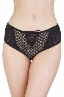 Peek & Beau Knickers Toyen Black Mesh & Lace HW Corset Brief