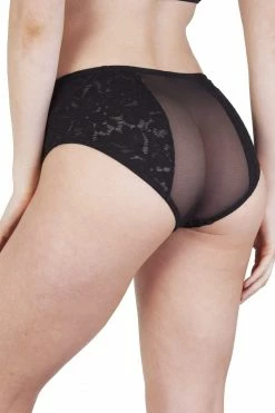 Peek & Beau Knickers Toyen Black Mesh & Lace HW Corset Brief
