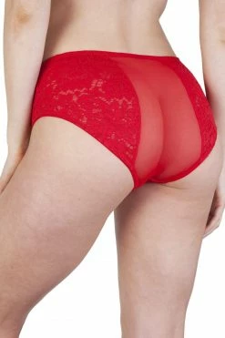 Peek & Beau Knickers Toyen Red Mesh & Lace HW Corset Brief