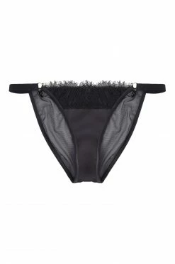 Playful Promises Mae Black Satin And Lace Brief Outlet