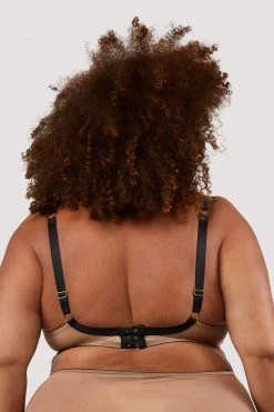 Playful Promises Curve Exclusive New In Clara Latte And Black Lace Harness And Bra