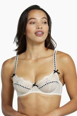 Playful Promises Monica Ribbon Slot Lace Bra Core Peach Bras