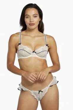 Playful Promises Monica Ribbon Slot Lace Bra Core Peach Bras