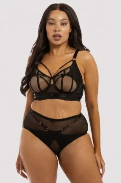 Playful Promises New In Bras Eddie Black Crossover Wrap Bra