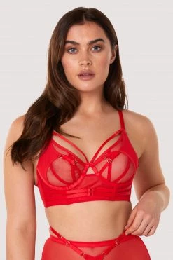 Playful Promises New In Eddie Red Crossover Wrap Bra