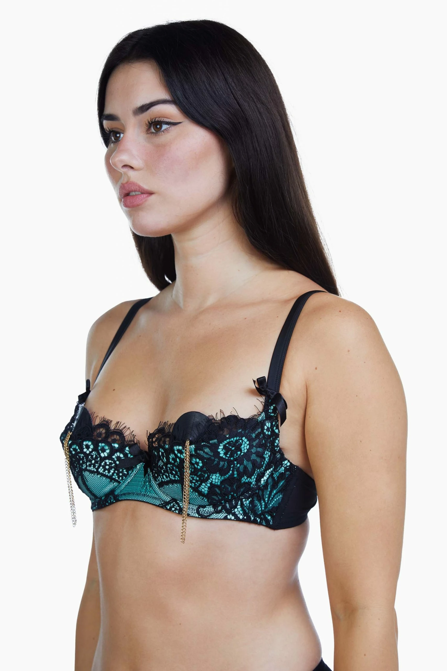 Discount ⌛ Playful Promises Jaquelina Mint Contrast Quarter Cup Bra Bras ⭐ 1 Playful Promises Jaquelina Mint Contrast Quarter Cup Bra Bras