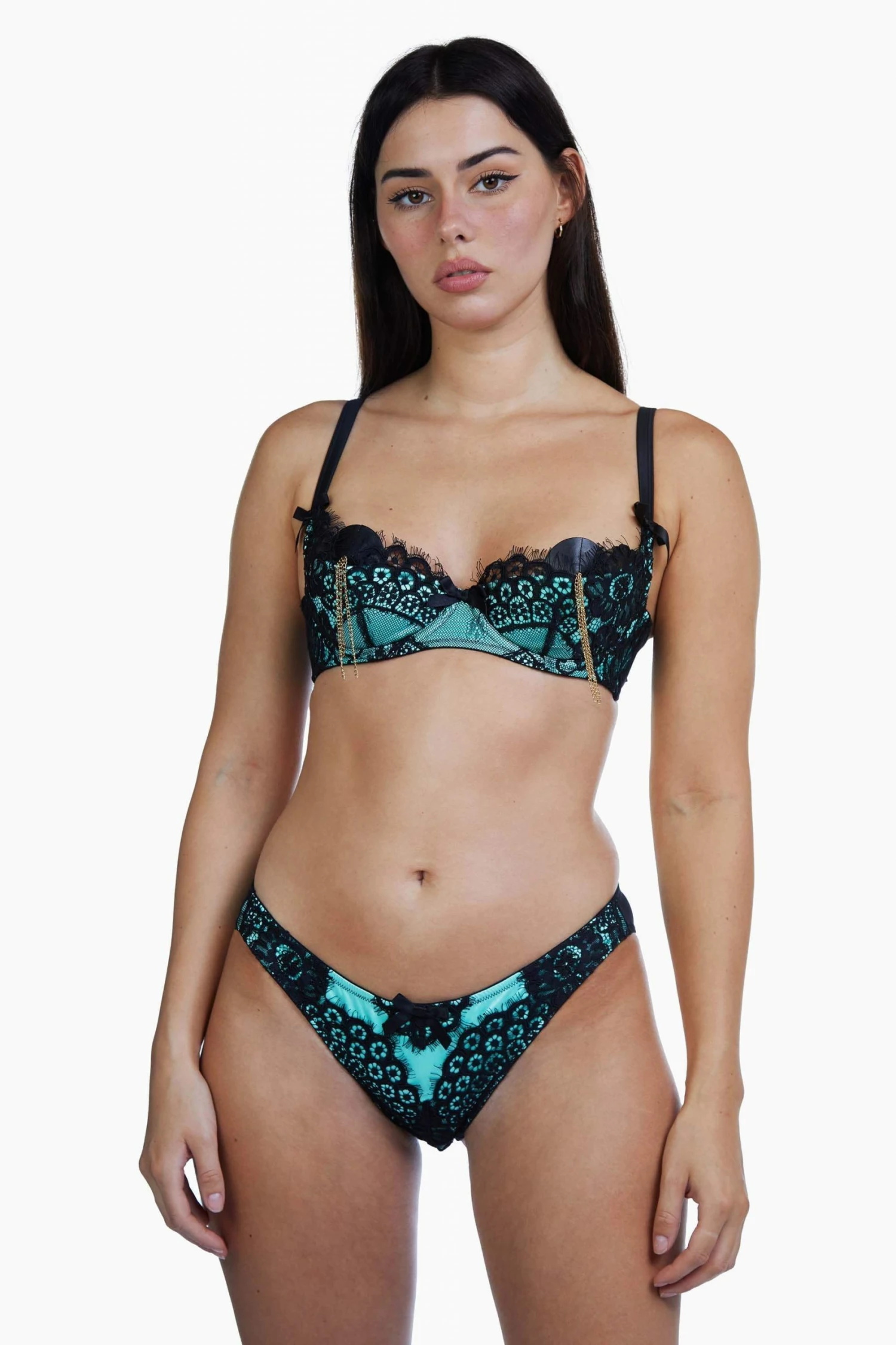 Discount ⌛ Playful Promises Jaquelina Mint Contrast Quarter Cup Bra Bras ⭐ 2 Playful Promises Jaquelina Mint Contrast Quarter Cup Bra Bras