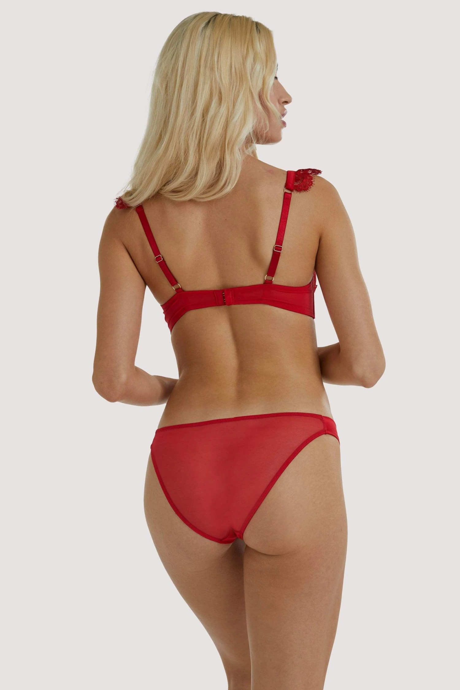 Buy ๐ Playful Promises Anneliese Red Satin Net And Lace Bra ๐งจ 4 Playful Promises Anneliese Red Satin Net And Lace Bra