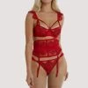 Playful Promises Anneliese Red Satin Net And Lace Waspie Basques & Corsets