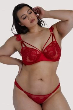 Buy ๐ Playful Promises Anneliese Red Satin Net And Lace Bra ๐งจ 25 Playful Promises Anneliese Red Satin Net And Lace Bra